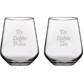 Pasabahce Gegraveerde Drinkglas 42,5cl De Liefste Broer-De Liefste Zus