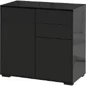 HOMCOM opbergkast - spaanplaat - MDF - 79 L x 36 B x 74 H cm - zwart