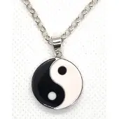 EtNox Yin Yang zilveren hanger (K358-50cm) - Zilveren Ketting 50 cm
