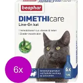 Beaphar 6x DIMETHIcare Line-On Anti Vlooiendruppels Kat vanaf 1 kg 6 x 1 ml