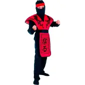 Vegaoo Rode ninja kostuum voor jongens - Kinderkostuums - 104/116