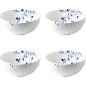 Heinen Delfts Blauw Soepkom Blauw Vouw - Porselein - 450 ml - 4 stuks