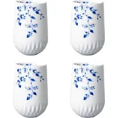 Heinen Delfts Blauw Cappuccinomok Blauw Vouw - Porselein - 350 ml - 4 stuks
