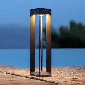LES JARDINS LED lamp op zonne-energie Borne met sensor, 45 cm Borne, dimbaar, alu / grijs / zink, Aluminium, Solar buitenverlichting
