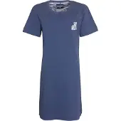 Irresistible Dames Nachthemd - 100% Katoen - Zebra - Blauw - Maat S