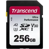 Transcend TS64GSDC340S SDXC-kaart 256 GB A1 Application Performance Class, A2 Application Performance Class, v30 Video Speed Class, UHS-Class 3 Schokbestendig,