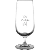 Fusion Gegraveerde bierglas op voet 41cl De Leukste Juf