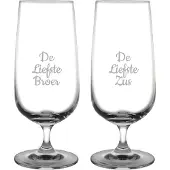 Fusion Gegraveerde bierglas op voet 41cl De Liefste Broer-De Liefste Zus
