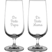 Fusion Gegraveerde bierglas op voet 41cl De Beste Mama-De Beste Papa