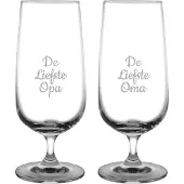 Fusion Gegraveerde bierglas op voet 41cl De Liefste Opa-De Liefste Oma
