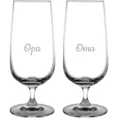 Fusion Gegraveerde bierglas op voet 41cl Opa & Oma