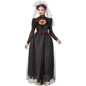 Smiffys Kostuum -L- Deluxe Day Of The Dead Sacred Heart Bride Zwart
