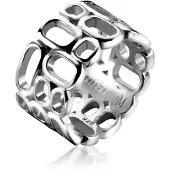 Zinzi Mart Visser by zilveren ring breed glad 12mm MVR3