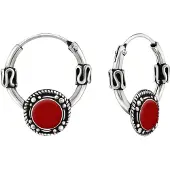 Montebello Oorbellen Caline Red - 925 Zilver Geoxideerd - ∅12mm