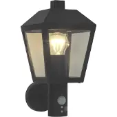 LumenXL Landelijke buitenwandlamp Dax met sensor - zwart