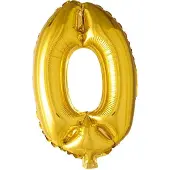 We Fiesta Folieballon Cijfer 0 Goud 41 Cm