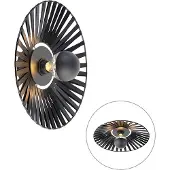 QAZQA Landelijke wandlamp zwart 40 cm - Leia