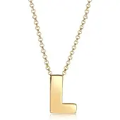 Elli - Halsketting - Dames Letter L Initialen Trend Minimal in 925 Sterling Zilver - Dames