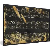 PosterMonkey Fotolijst incl. Poster - Muziek - Goud - Zwart - 90x60 cm - Posterlijst