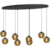 Masterlight Hanglamp Quinto 8-lichts Ovaal met smoke glas