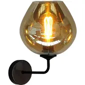 Masterlight Wandlamp Quinto Uplight Zwart met Smoke Glas no. 3