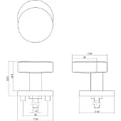 Intersteel Knop rond verkropt rvs geborsteld