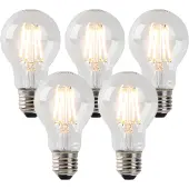 LUEDD Set van 5 dimbare E27 LED lampen helder glas 4W 320 lm 2200K