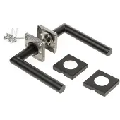 Formani Basics LB2-19BSQ deurkruk geveerd op vierkant rozet - mat zwart