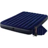 Intex Opblaasbaar luchtbed DuraBeam Classic, formaat Queen (152x203 cm), met pomp en kussenset