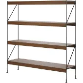 Audo Copenhagen Zet kastensysteem oak dark stained, 1x4, black steel base