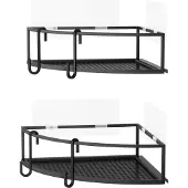 SmartaSaker Cubiko hoekdouchekorf 26x26x11cm set van 2 ijzer zwart 1018616-040