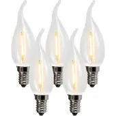 LUEDD Set van 5 E14 LED filament kaarslampen BXS35 1W 100LM 2200K