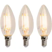 LUEDD Set van 3 LED E14 dimbare kaarslampen B35 5W 380lm 2700K