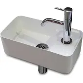Luca Fontein sanitair 35x18,5x12 cm mineraalsteen glans wit