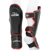 Legend Sports Kickboks Scheenbeschermers Legend Best Heren/Dames Zwart-Rood PU