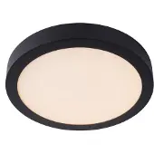 Lucide BRICE-LED - Plafonnière Badkamer - Ø 30 cm - LED Dimb. - 1x30W 3000K - IP44 - Zwart