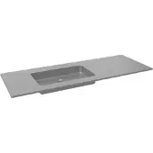 Storke Scuro asymmetrisch linkse wastafel mat kwarts 140 x 52 cm combinatie kast 35 cm