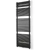 VIPERA Alegria dubbele handdoekradiator 60 x 180 cm centrale verwarming mat zwart zij- en middenaansluiting 2010W