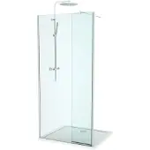 Linie Twist inloopdouche met beweegbare zijwand 100 x 200 cm helder glas glanzend chroom profiel
