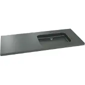 Balmani Napoli asymmetrisch rechtse wastafel verzoete graniet 135 x 55 cm