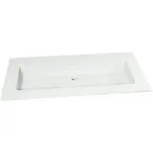 Storke Mata enkele wastafel voor 2 kraangaten matte solid surface 105 x 52 cm