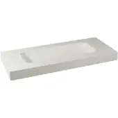 Balmani Arcato enkele wastafel voor 2 kraangaten matte Solid Surface 135 x 55 cm, exclusief crepine