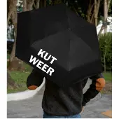 Miranda Paraplu Kut Weer - windproof - zwart - 112 cm doorsnee