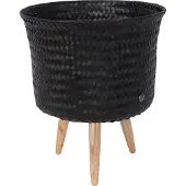 Handed By Plantenstandaard - Bloempot op poten - SET van 2! - - Up Mid - zwart - black