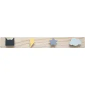 Atmosphera Kids kapstok superheld - Zwart / Blauw / Geel - 4 Kapstokken - Kinderkamer