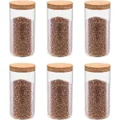 vidaXL Opbergpotten met kurken deksel 6 st 1400 ml glas