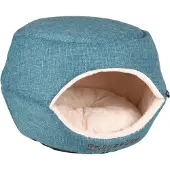 Flamingo Kattenbed – katten slaapmand – kattenhuis – kattenhol – Cat cave – Blauw/Crème, 45 x 35 x 35 cm – Slaapplaats Snoozebay