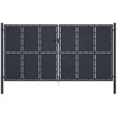 vidaXL Tuinpoort staal 400x175 cm antraciet