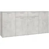 vidaXL Dressoir 160x36x75 cm bewerkt hout betongrijs