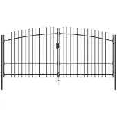 vidaXL Dubbele deur hekpoort Woerden met speerpunt 400x224,5 cm